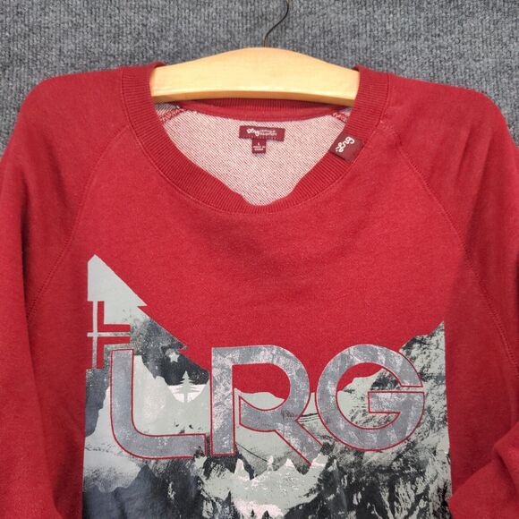 Lifted Research Group Sweatshirt Mens Size L Red Graphic Logo Pullover - Picture 7 of 13